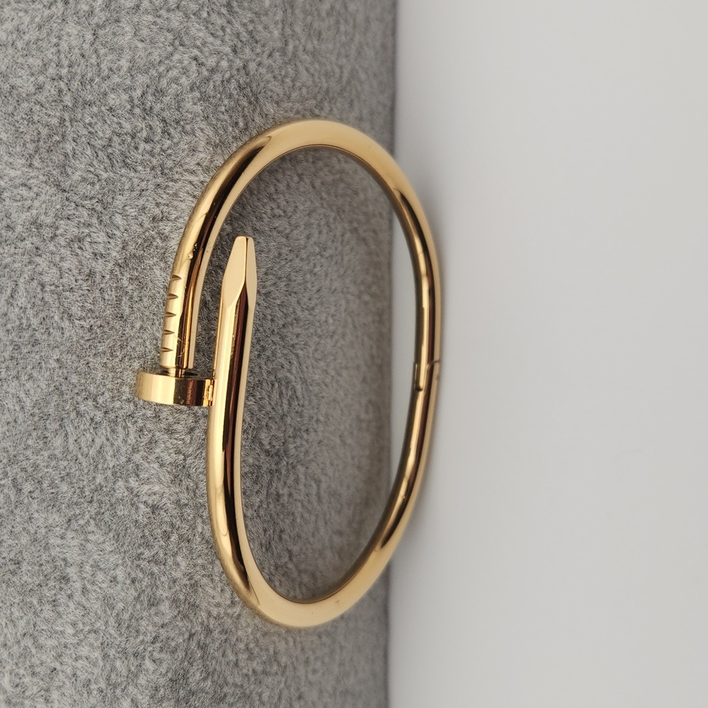 18K Gold Plated Nail Bangle | Waterproof, Tarnish Proof, Sweat & Heat Resistant - Picture 2 of 7